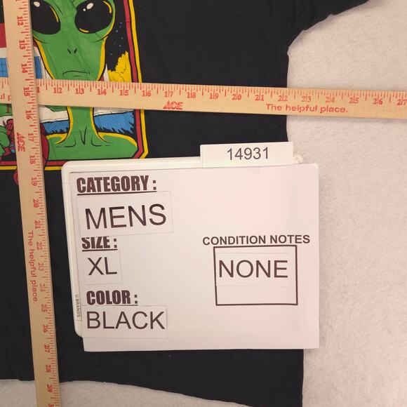 DOM Alien No Sign of Intelligent Life Anywhere T Shirt Mens Size XL Black - Picture 8 of 9